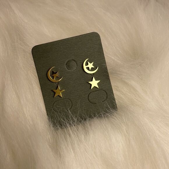 Celestial Moon and Stars Earring  Set - Picture 5 of 8